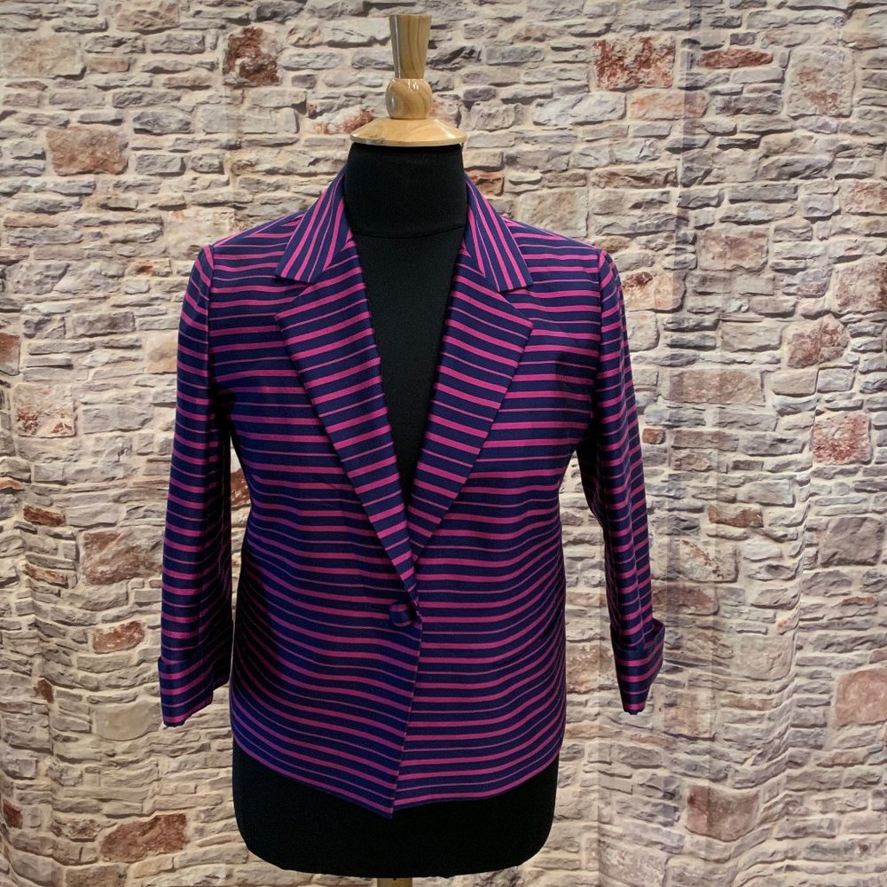 Talbots Striped Silk and Cotton Jacket